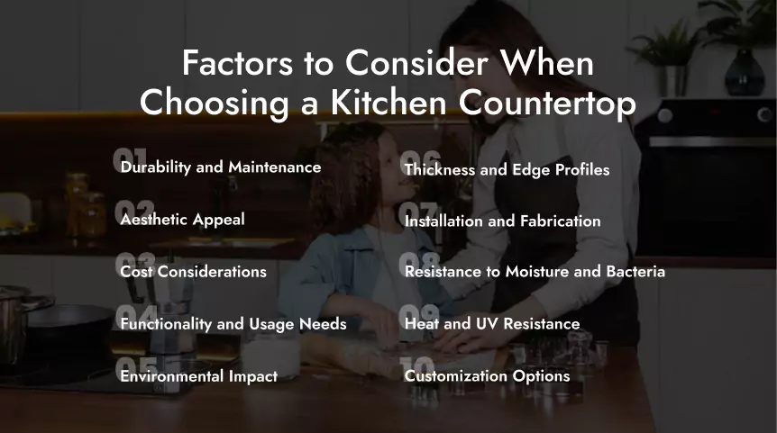 factors to consider when choosing a kitchen countertop