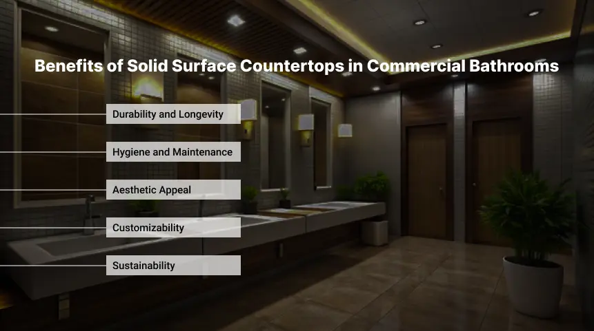 Benefits of Solid Surface Countertops in Commercial Bathrooms